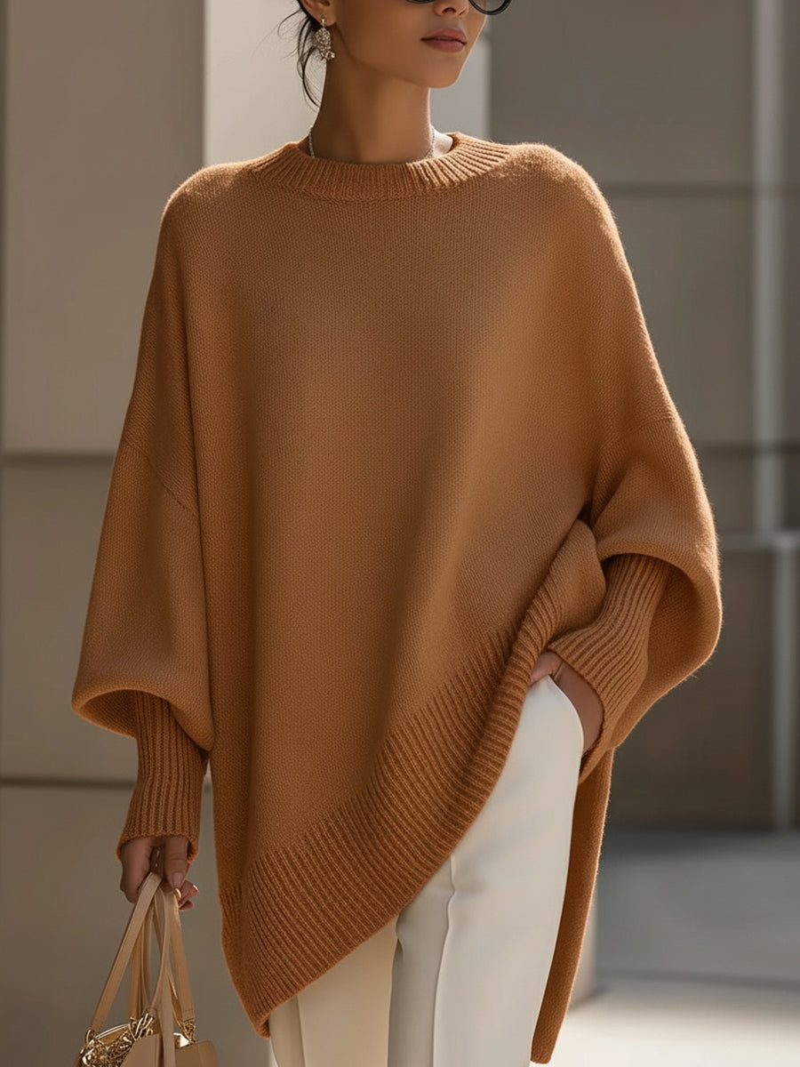 Women's Roomy Fit Layered Wool-Blend Everyday Sweater