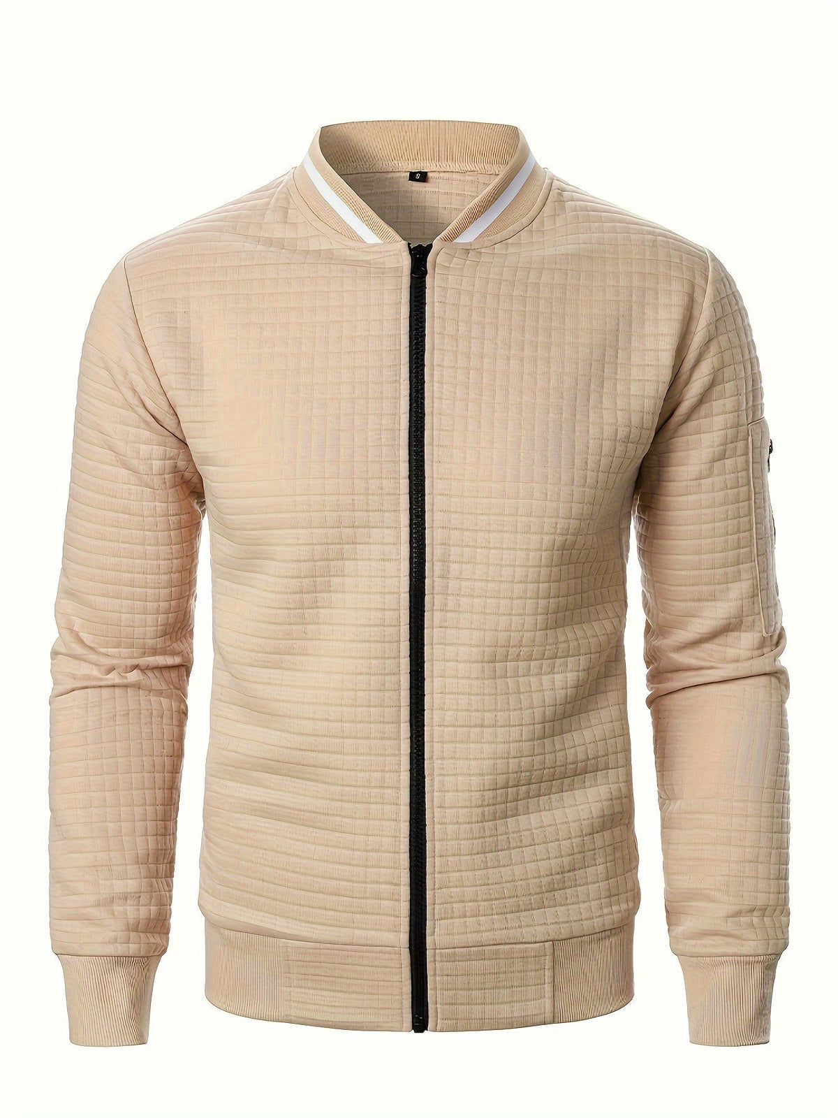 Men's Soft Textured Bomber Style Zip Jacket
