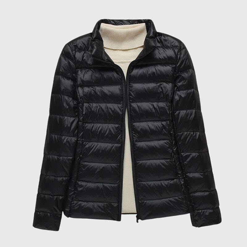 Women's Featherweight Quilted Coat with Stand Collar