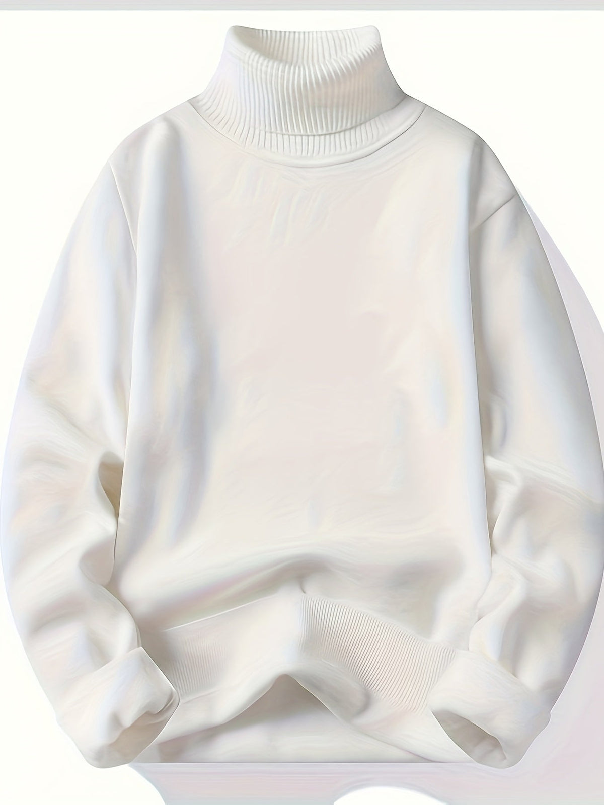 Men's Warm Lined Rollneck Pullover Knit Top