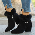 Women's Soft Trim Pointed Ankle Boots for Cold Days