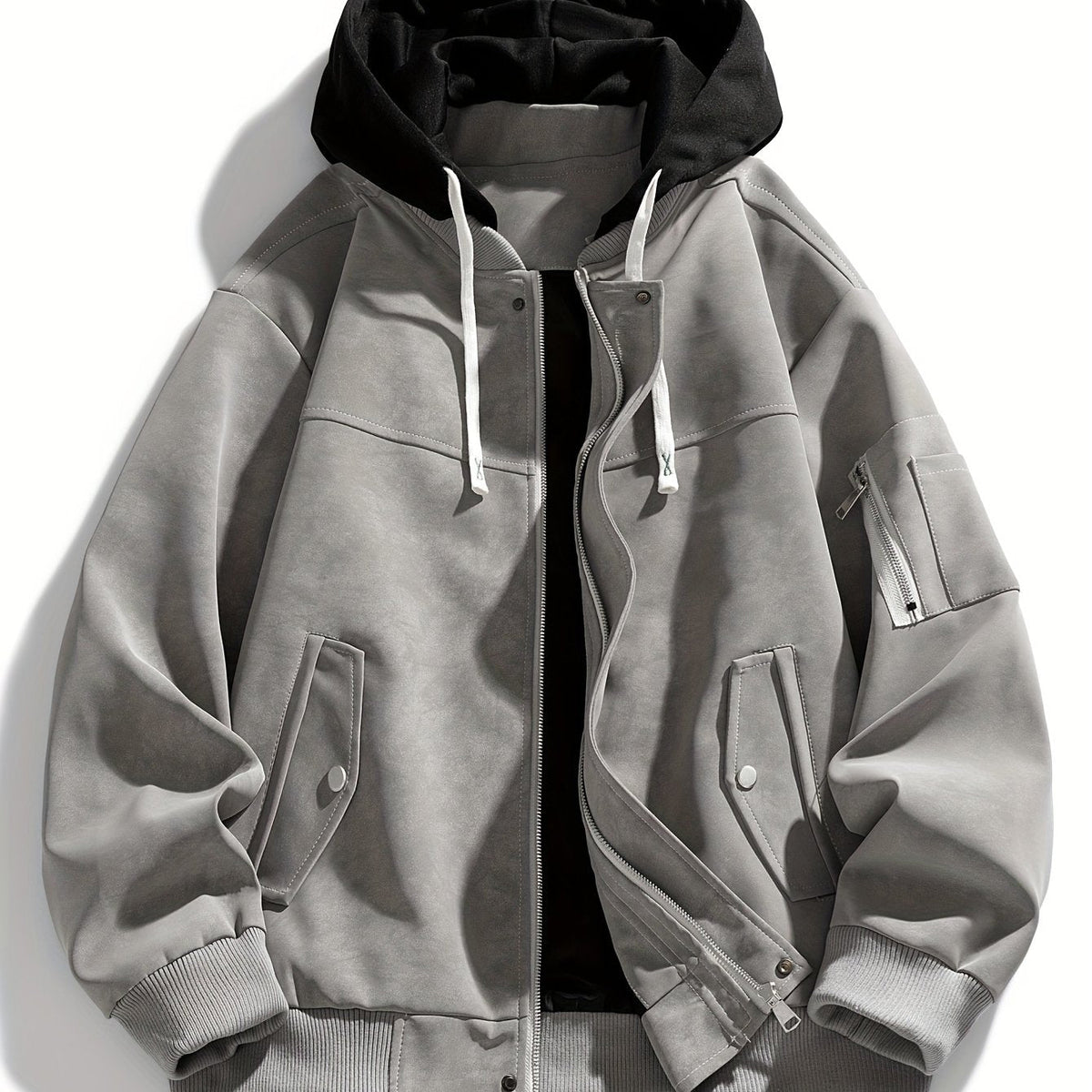Men's Easy Fit Hoodie Style Zip Jacket with Pocket