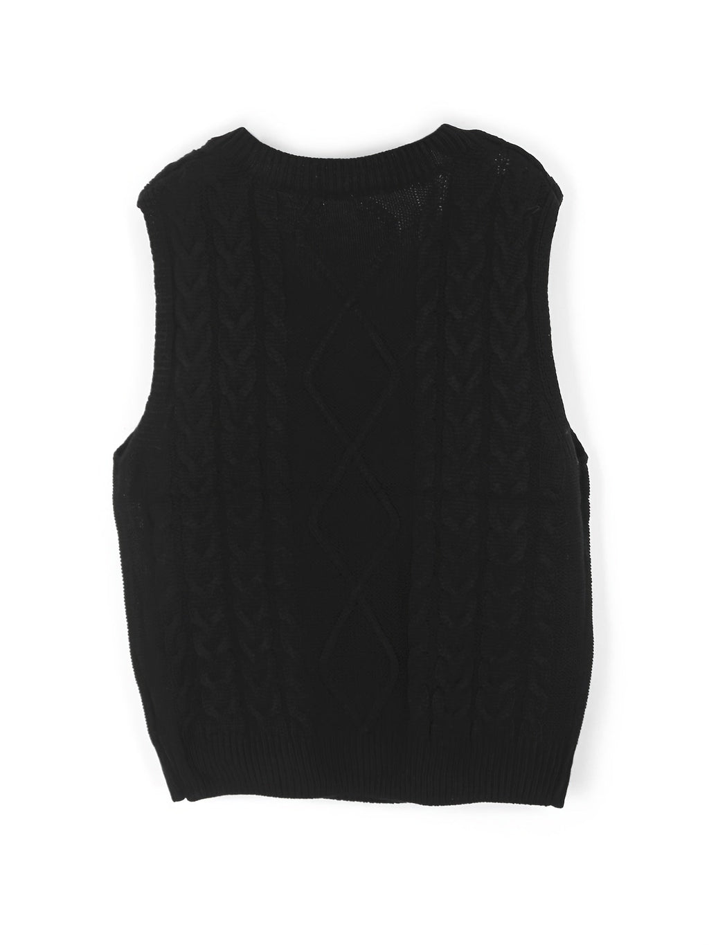 Women's Layering Knit Vest with Cable Pattern