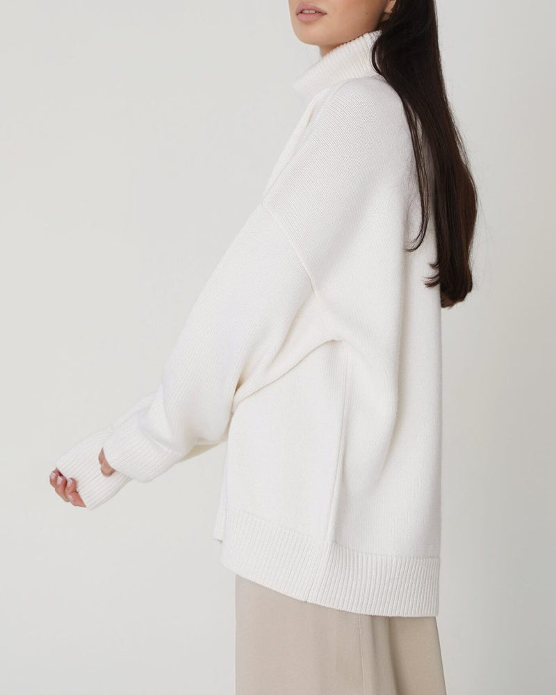 Women's Everyday Layering Loose High Neck Sweater