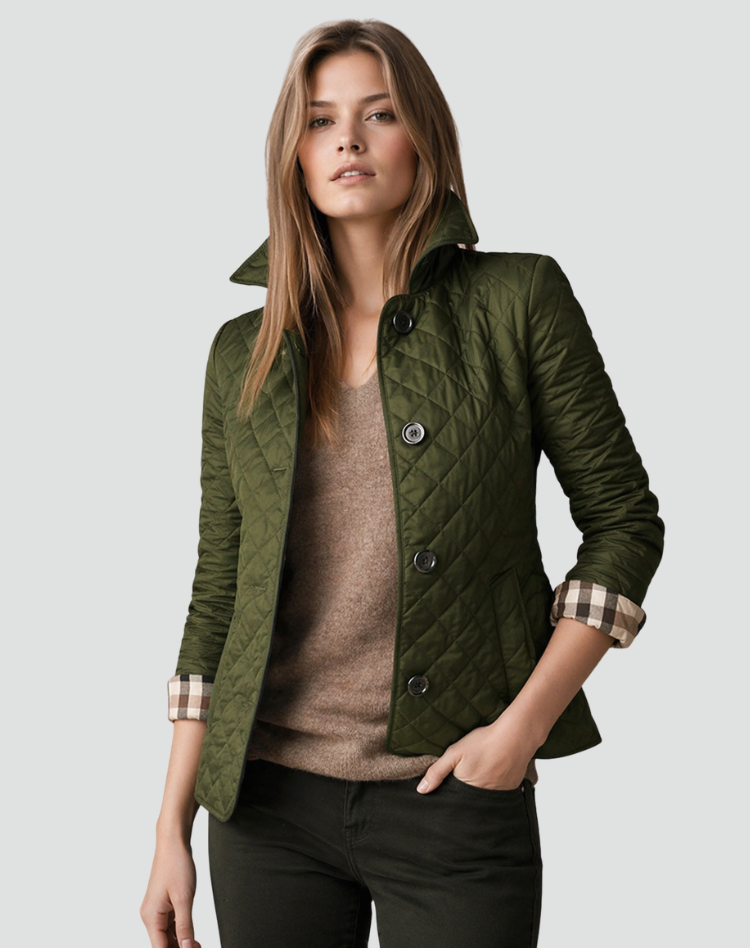 Women's Lightweight Padded Jacket with Button Front