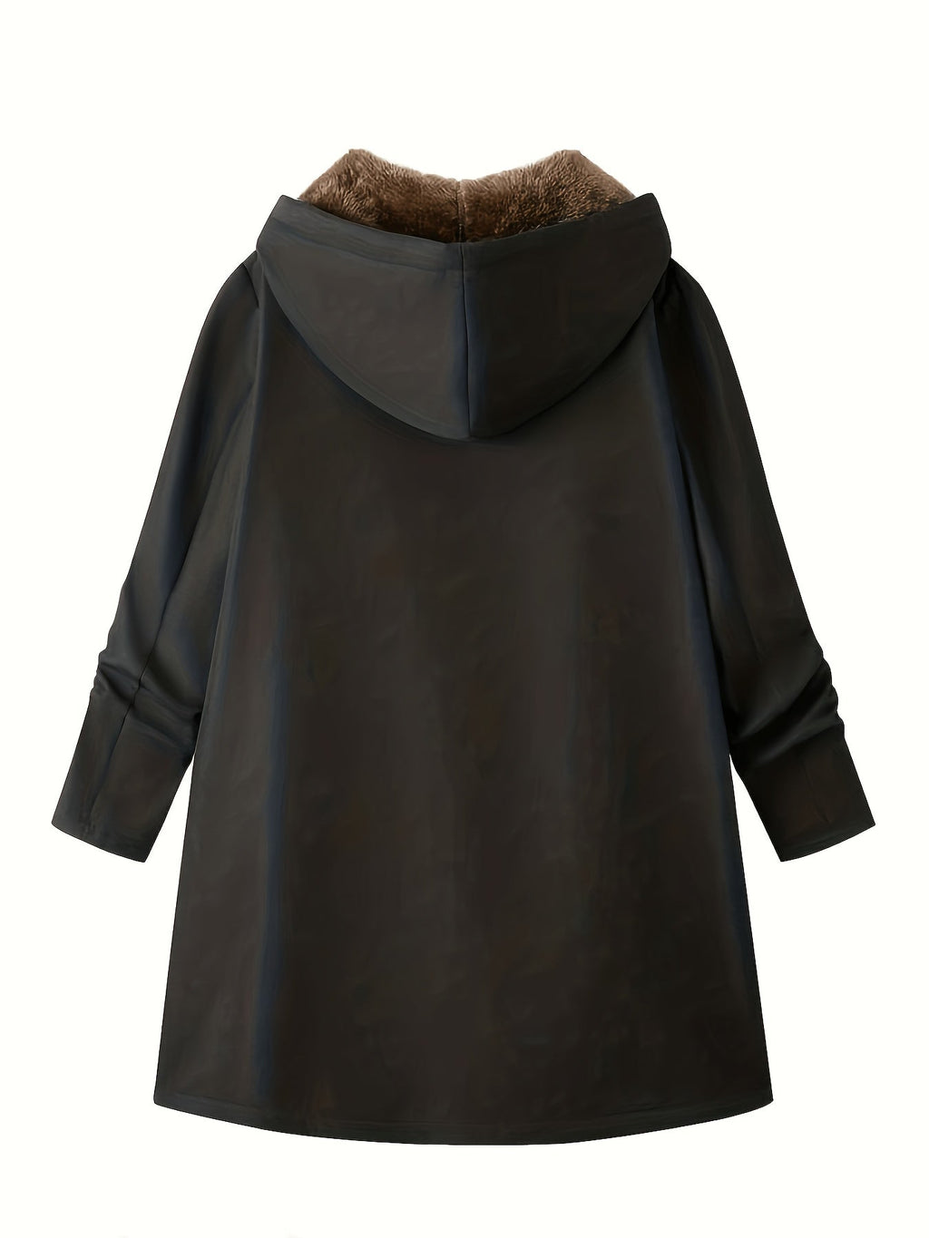 Women's Longline Zip-Front Coat with Soft Plush Hood