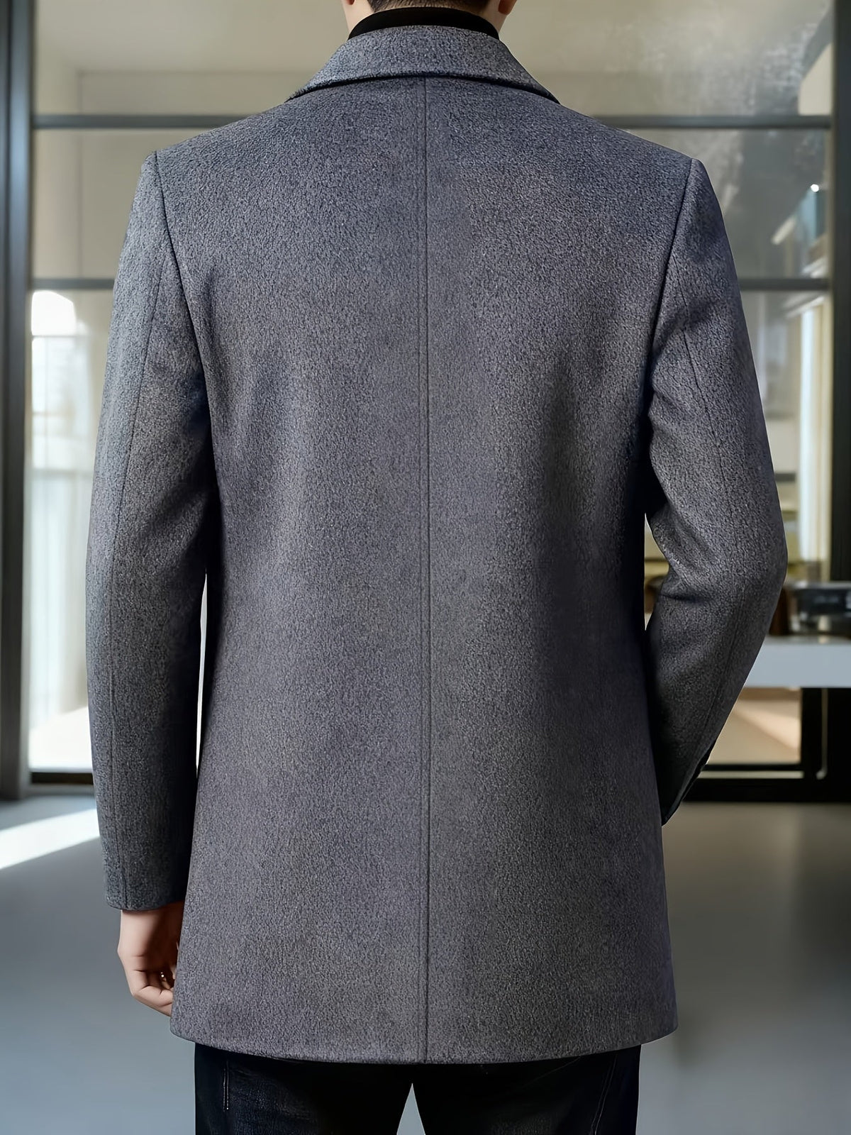 Men's Side Pocket Single Breasted Overcoat for Work