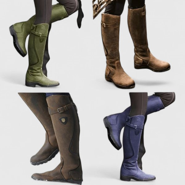 Women's Refined Silhouette Boots with Buckle Detail