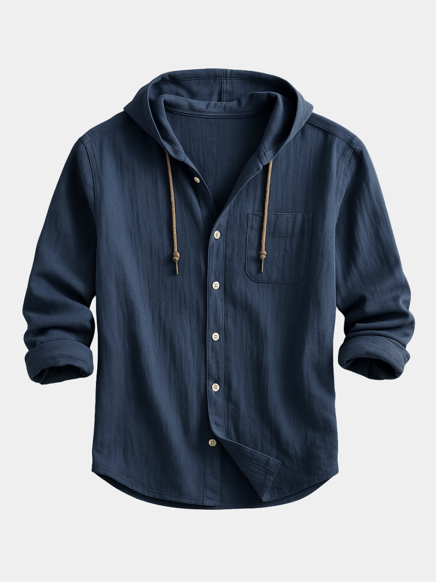 Men's Casual Hood Detail Layering Overshirt
