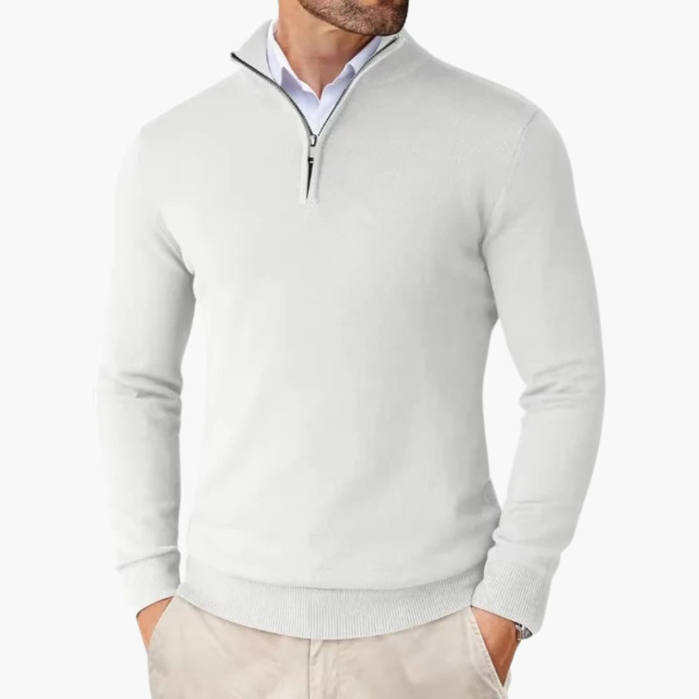 Men's Clean Line Quarter Zip Casual Sweater Top