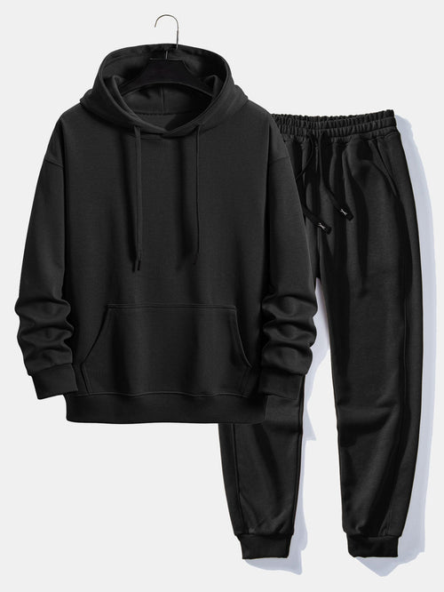Men's Cotton Polyester Blend Hoodie Sweatsuit