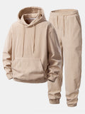 Men's Soft Ribbed Corduroy Hoodie and Sweatpants Sweatsuit