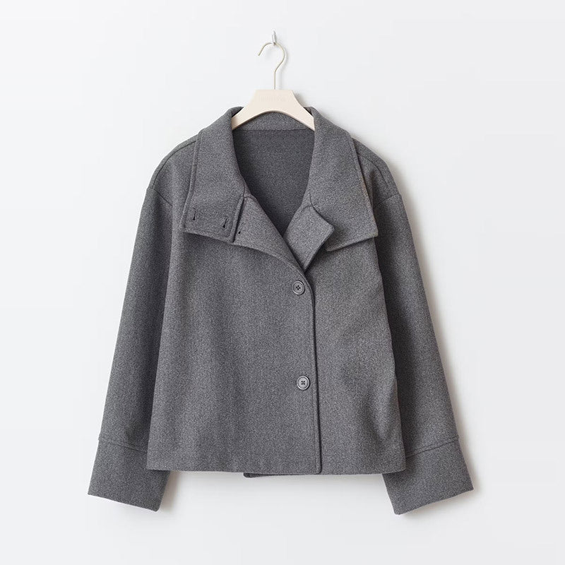 Women's Six-Button Double-Breasted Short Overcoat