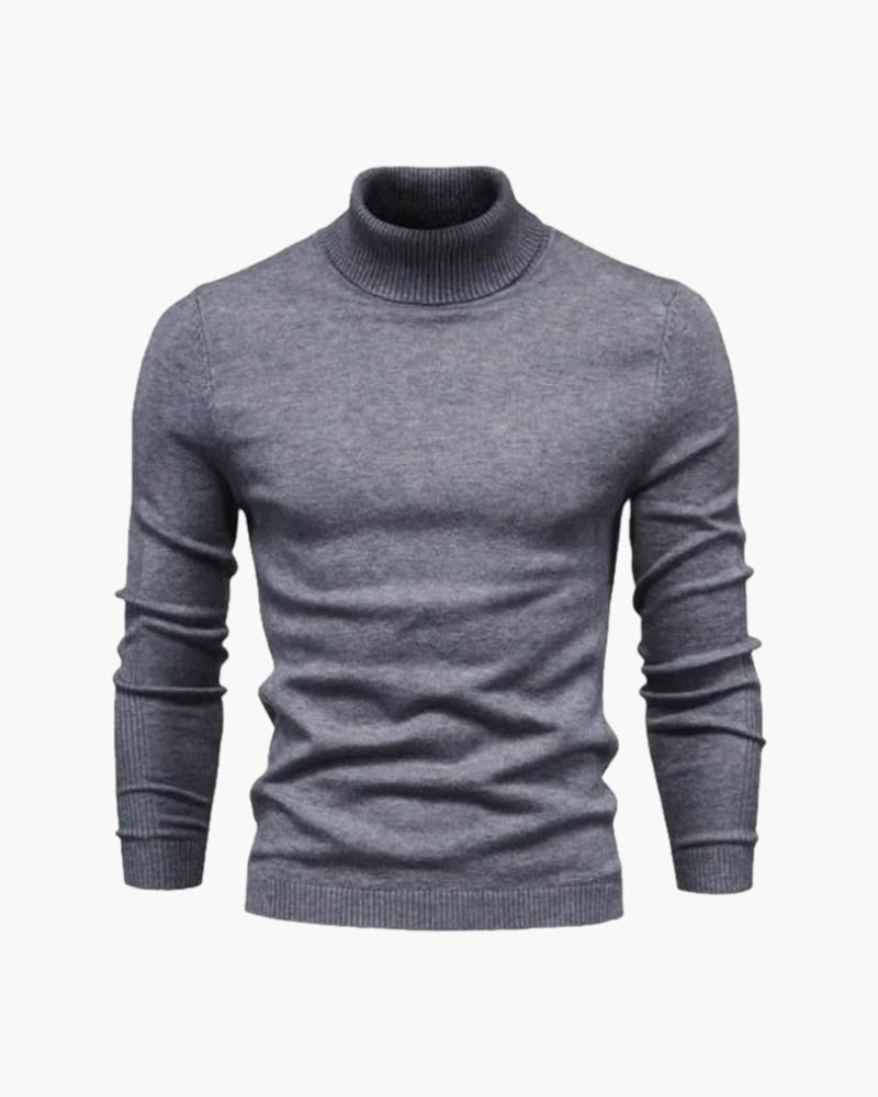 Men's High Collar Fine-Gauge Knit Turtleneck Pullover