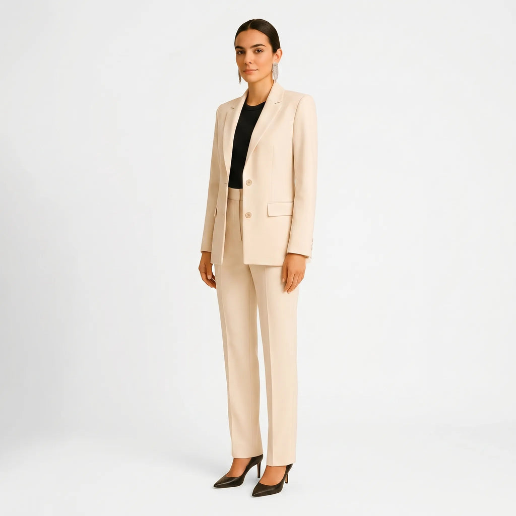 Women's Professional Pleated Pants Tailored Suit Set