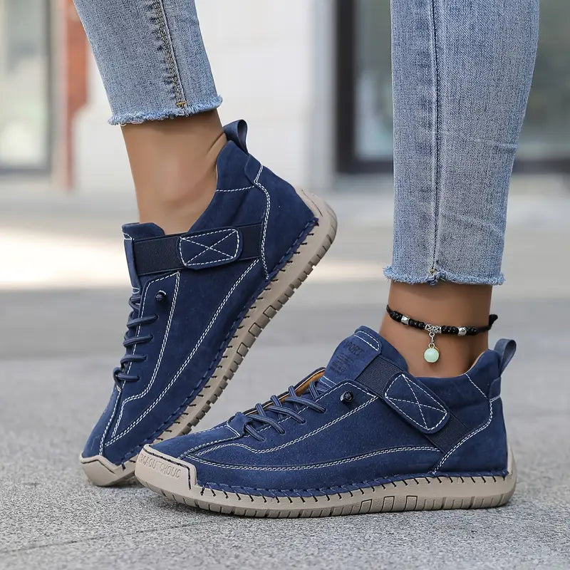 Women's Genuine-Look Leather Orthopedic Walking Sneakers