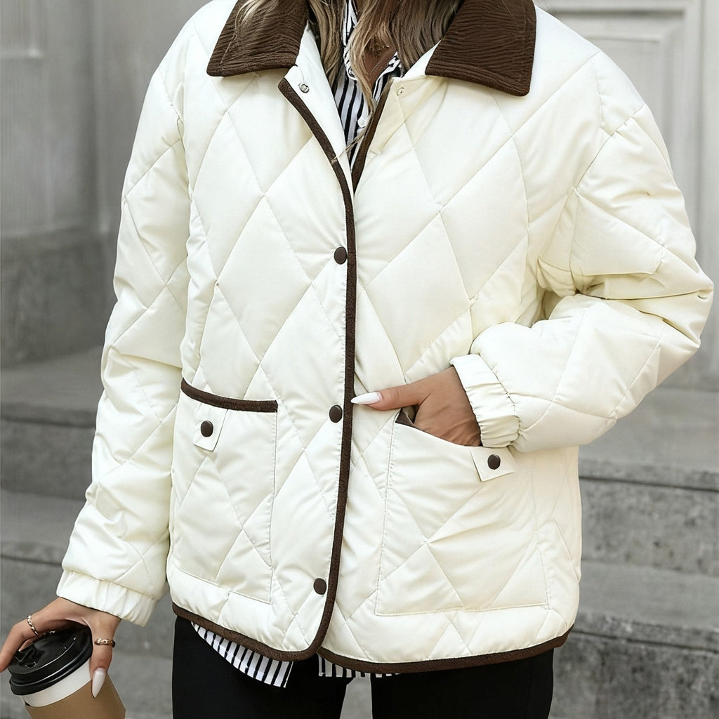 Women's Quilted Diamond-Stitch Puffer Coat