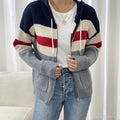 Women's Zip-Up Ribbed Hoodie Sweater Cardigan