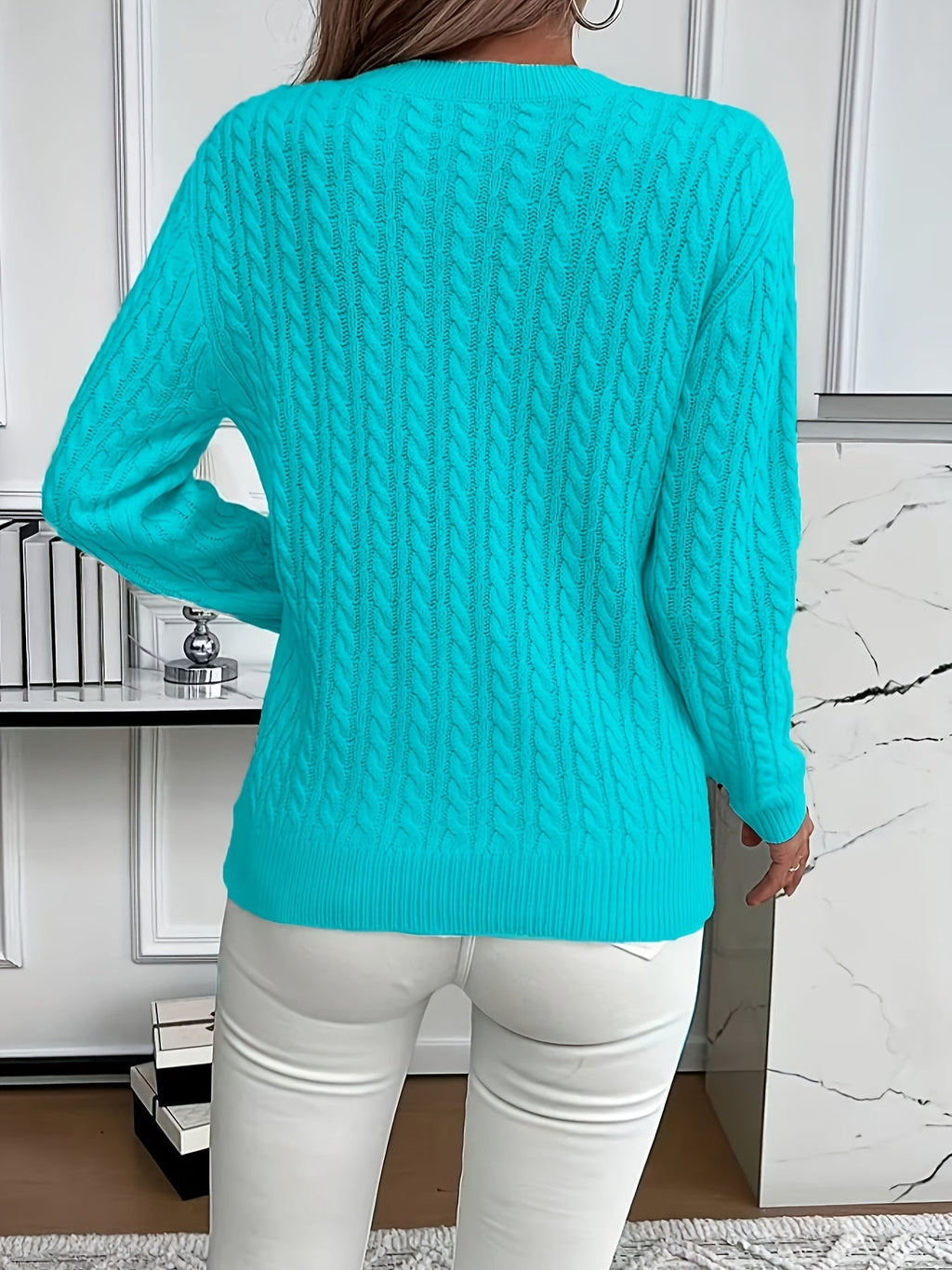 Women's Easy-Fit Classic Cable Sweater