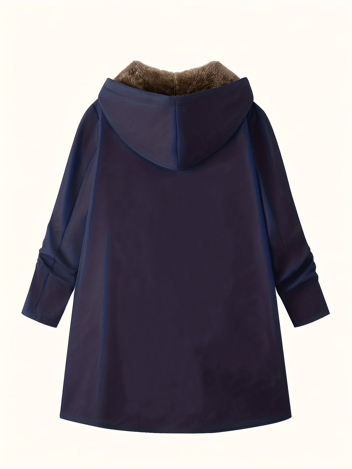 Women's Longline Zip-Front Coat with Soft Plush Hood