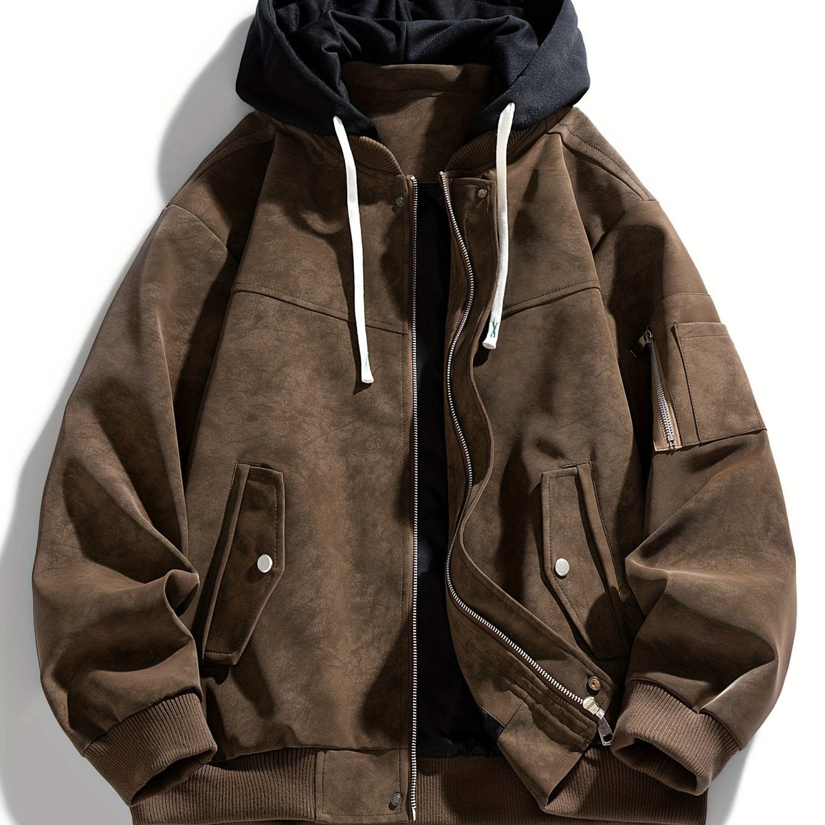 Men's Easy Fit Hoodie Style Zip Jacket with Pocket