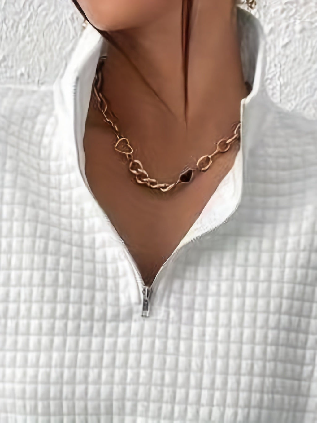 Women's Roomy Half-Zip Knit Pullover with Neat Collar