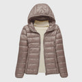 Women's Featherweight Padded Rain Jacket with Hood