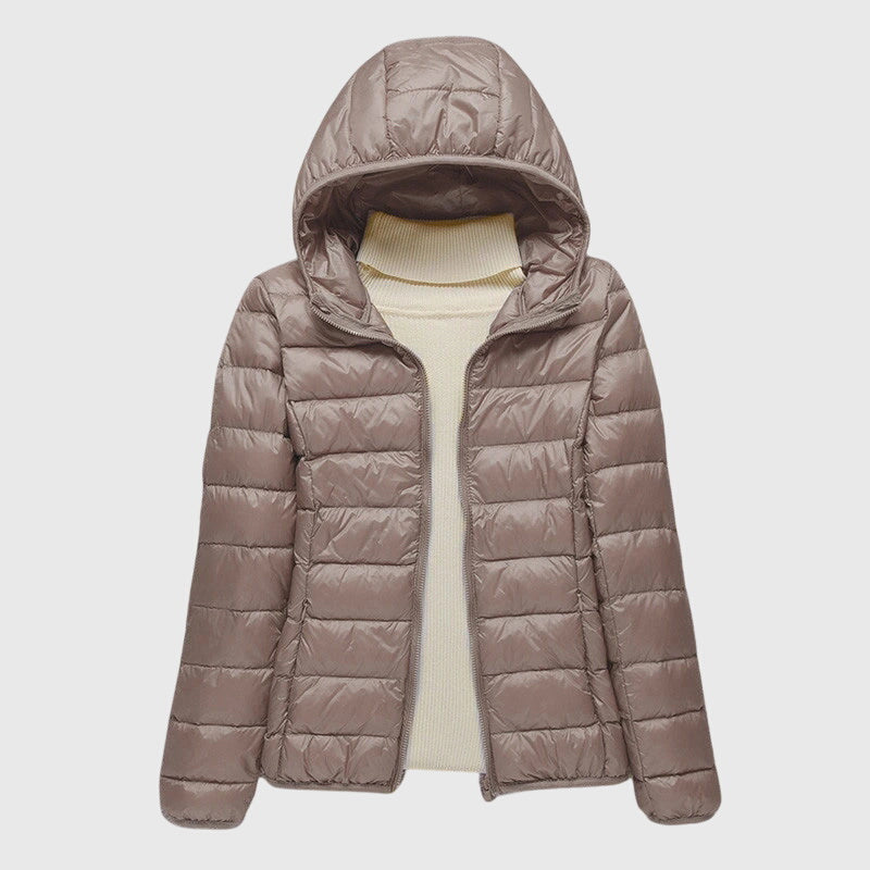 Women's Featherweight Padded Rain Jacket with Hood