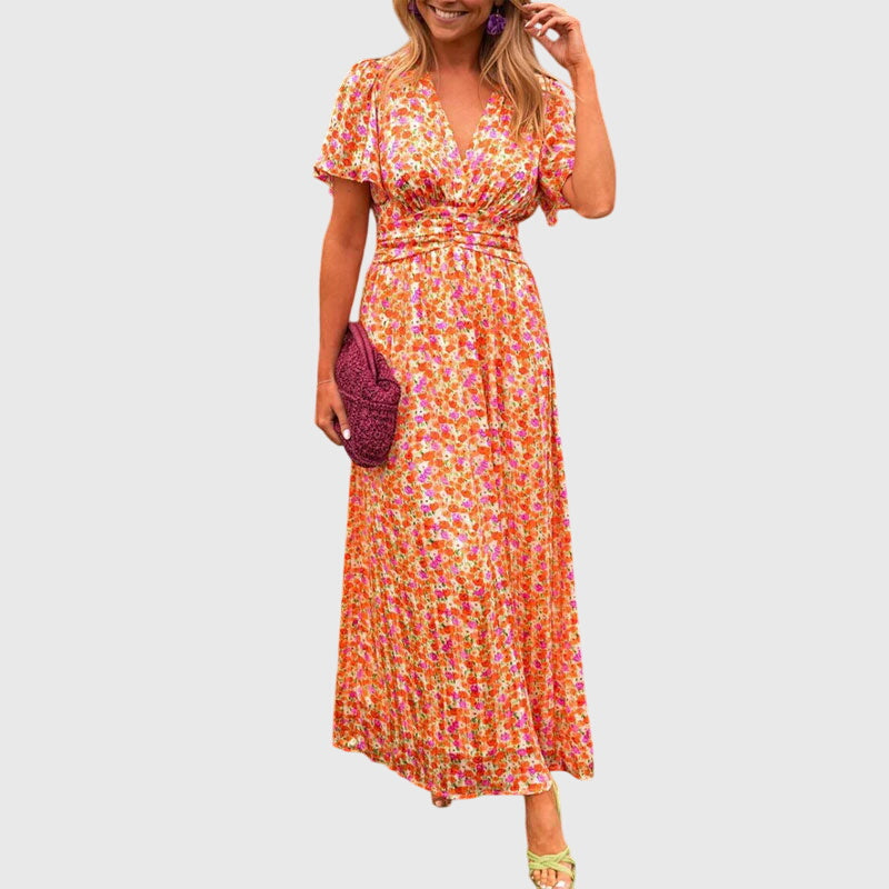 Women's Wrap Style Flattering Long Dress