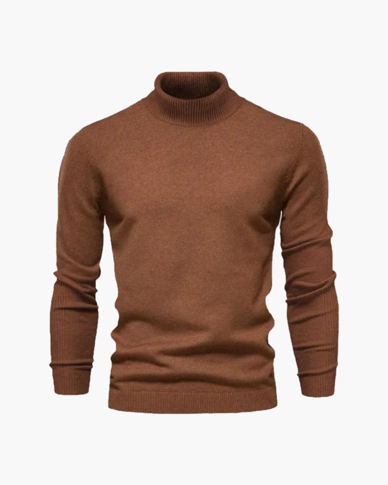 Men's High Collar Fine-Gauge Knit Turtleneck Pullover