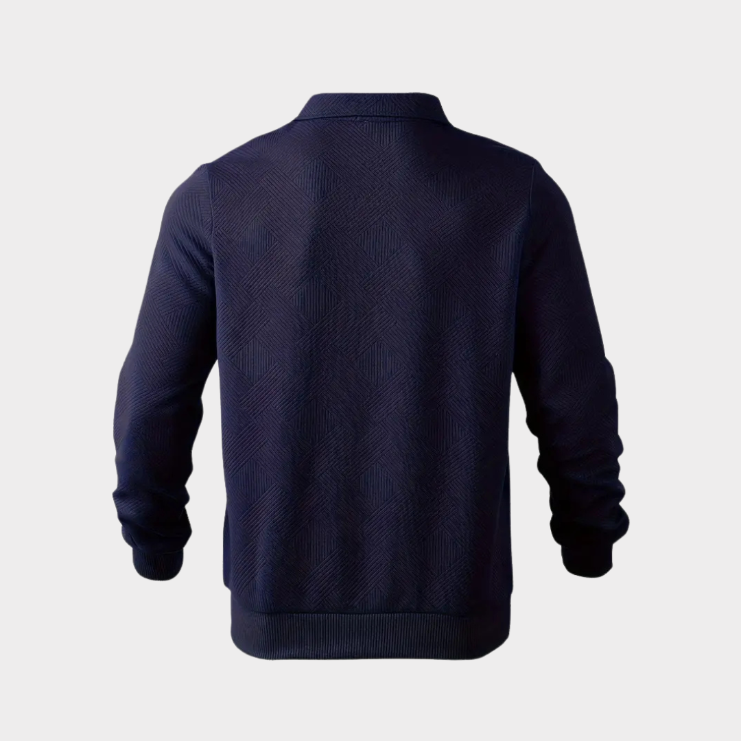 Men's Cool Weather Half Zip Textured Knit Sweatshirt