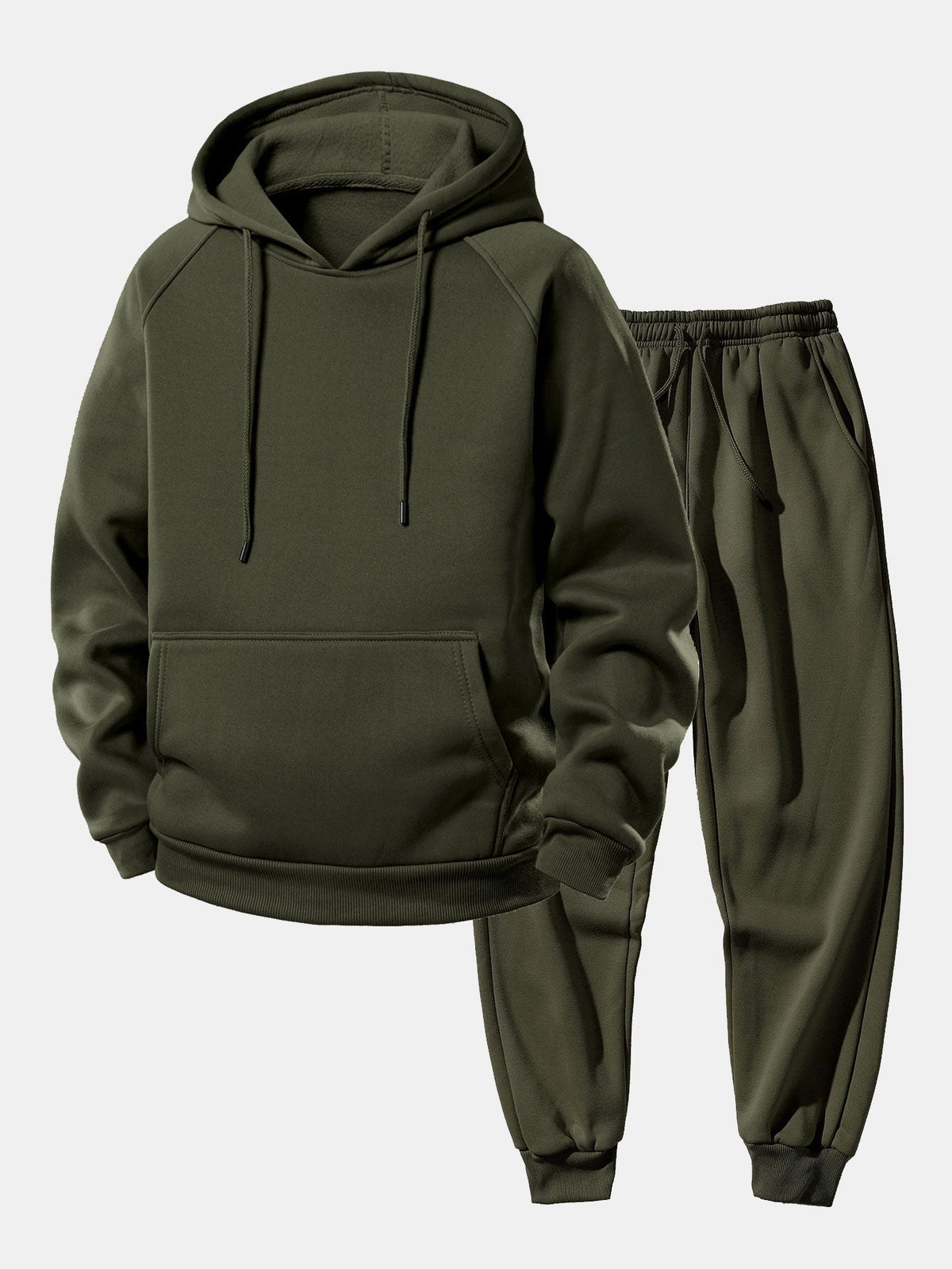 Men's Adjustable Hood Matching Hoodie Pants Sweatsuit