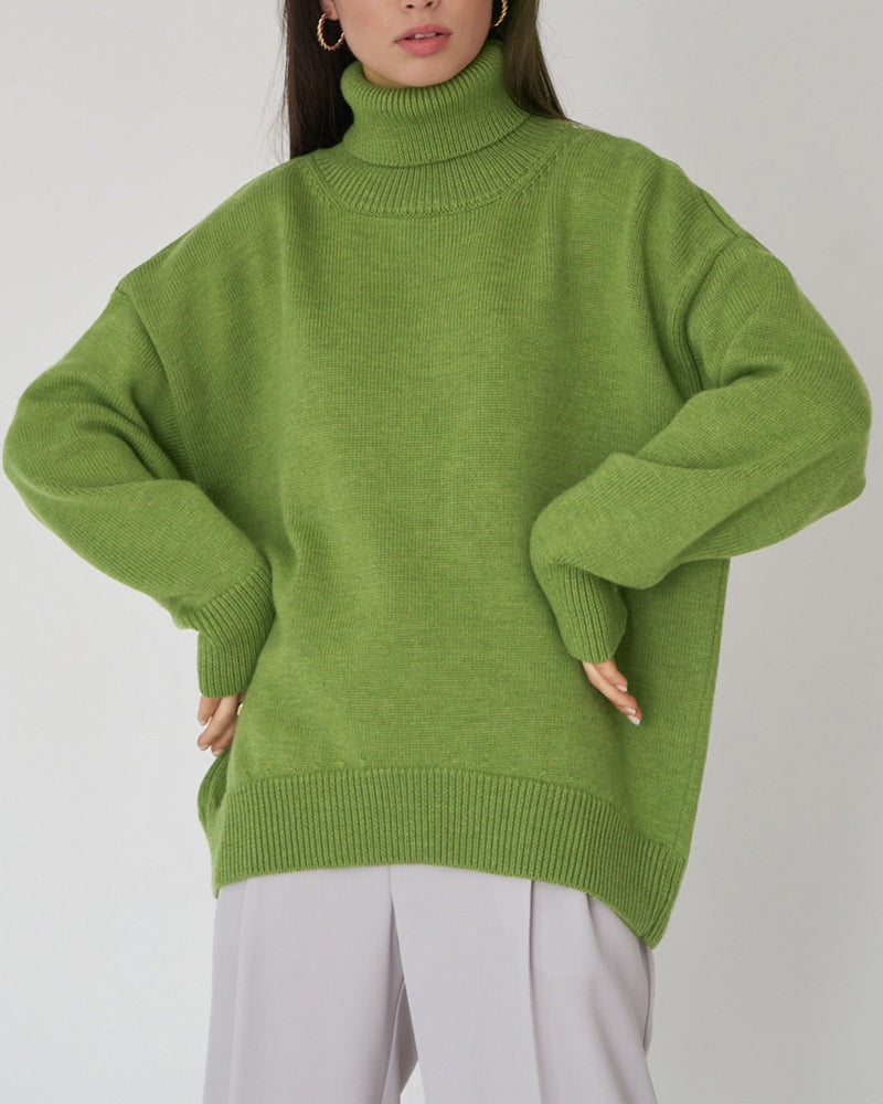 Women's Everyday Layering Loose High Neck Sweater