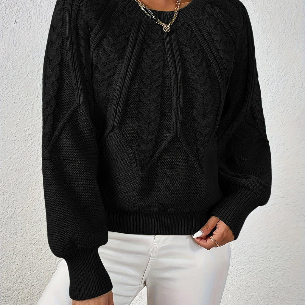 Women's Classic Cable Pattern Sweater with Full Sleeves