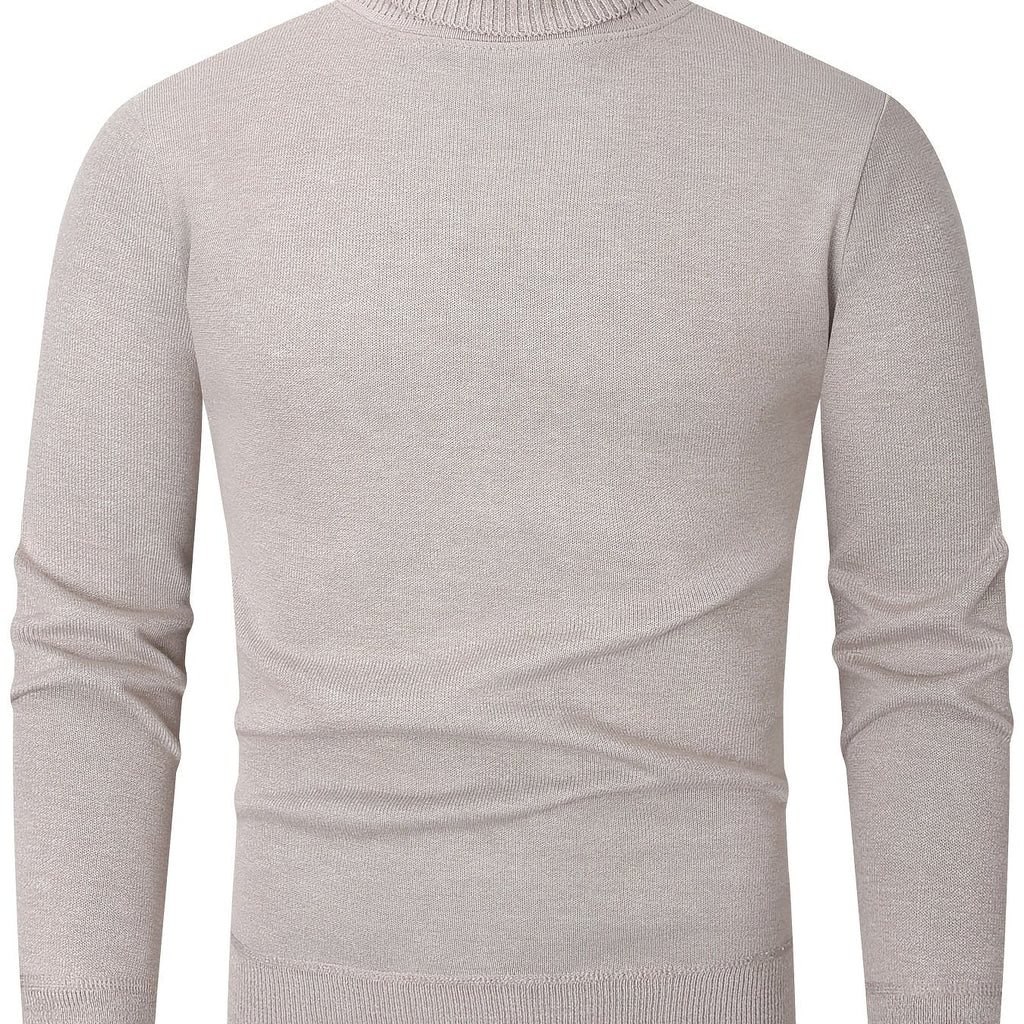 Men's Warm Lined Rollneck Pullover Knit Top