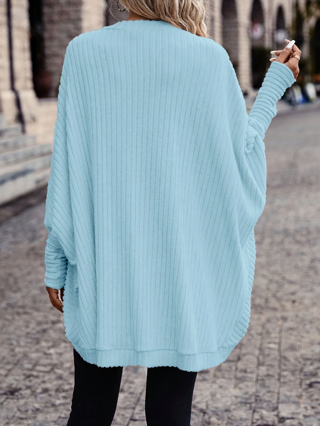Women's Throw-On Rib Knit Wrap Cardigan