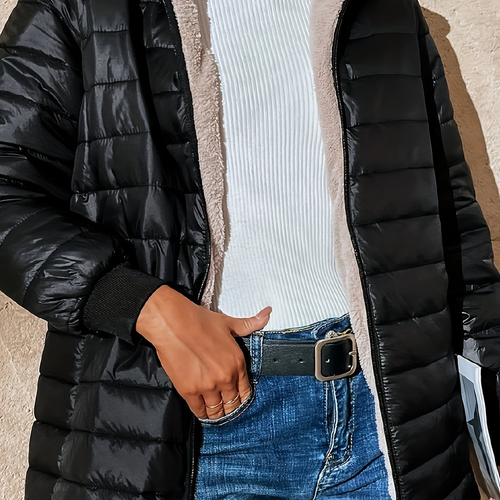 Women's Long Lined Quilted Puffer Coat