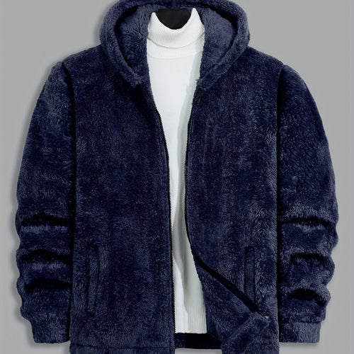 Men's Full Zip Hooded Cozy Plush Jacket