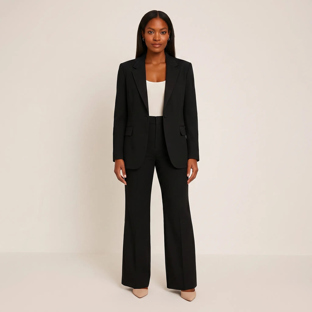 Women's Modern Workday Flare Pants Blazer Suit Set