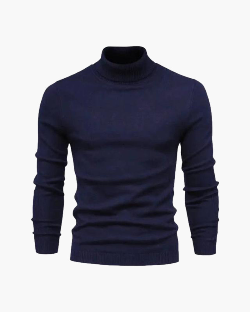 Men's High Collar Fine-Gauge Knit Turtleneck Pullover