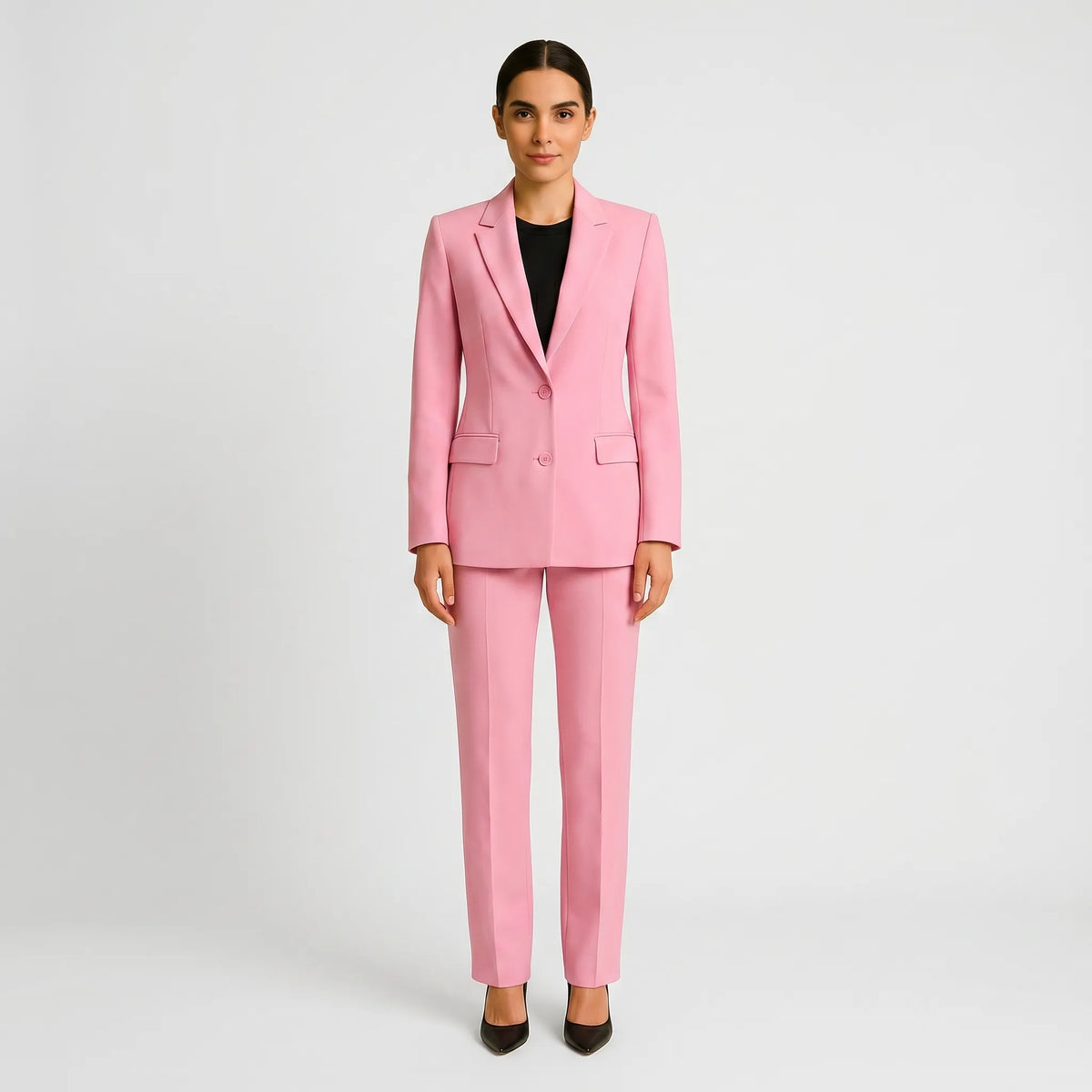 Women's Professional Pleated Pants Tailored Suit Set