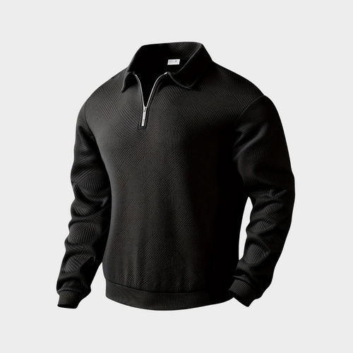 Men's Cool Weather Half Zip Textured Knit Sweatshirt