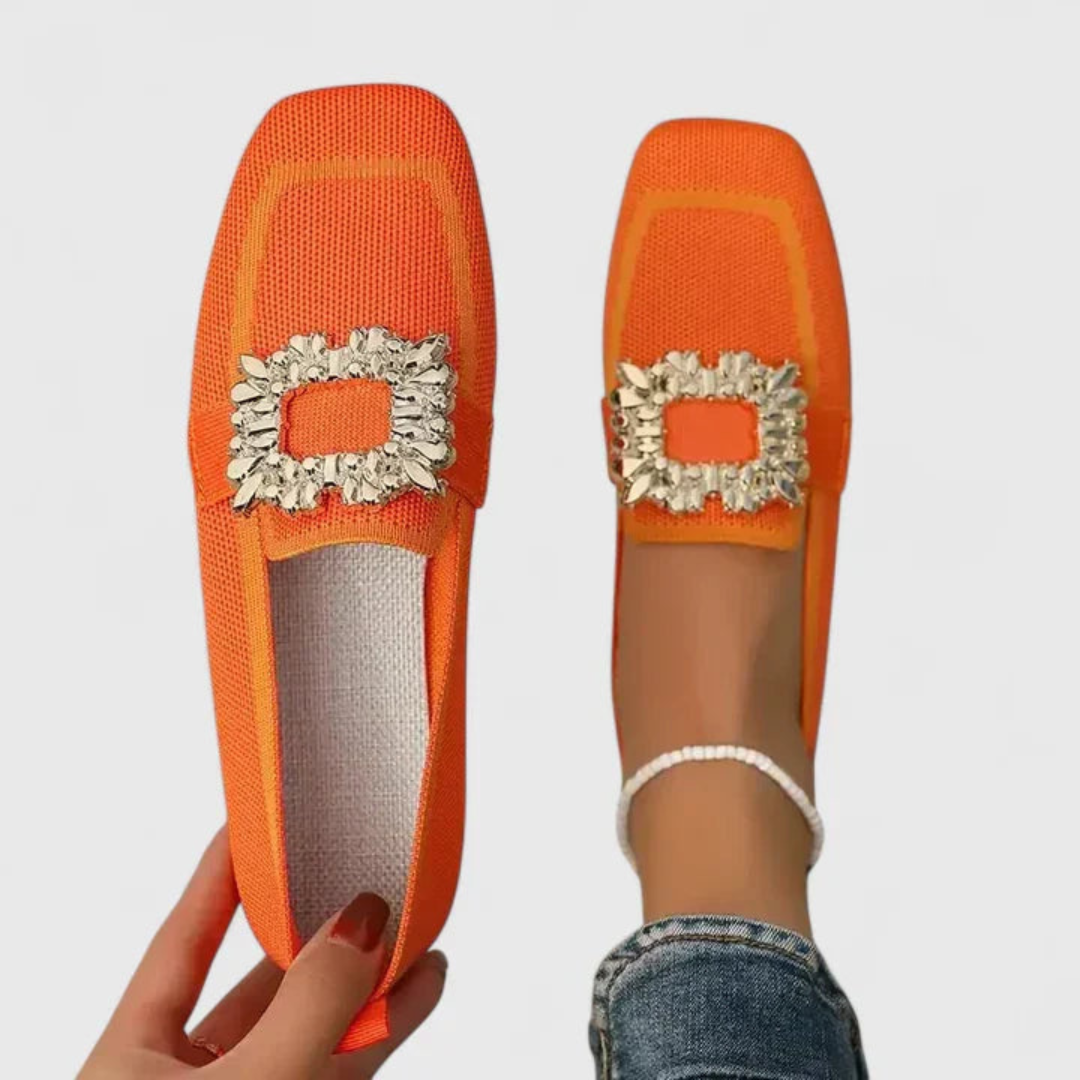 Women's Smart Casual Sparkling Buckle Moccasins