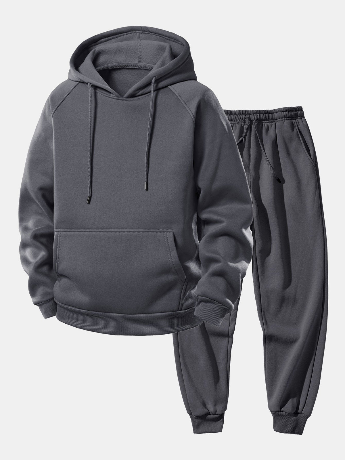 Men's Adjustable Hood Matching Hoodie Pants Sweatsuit