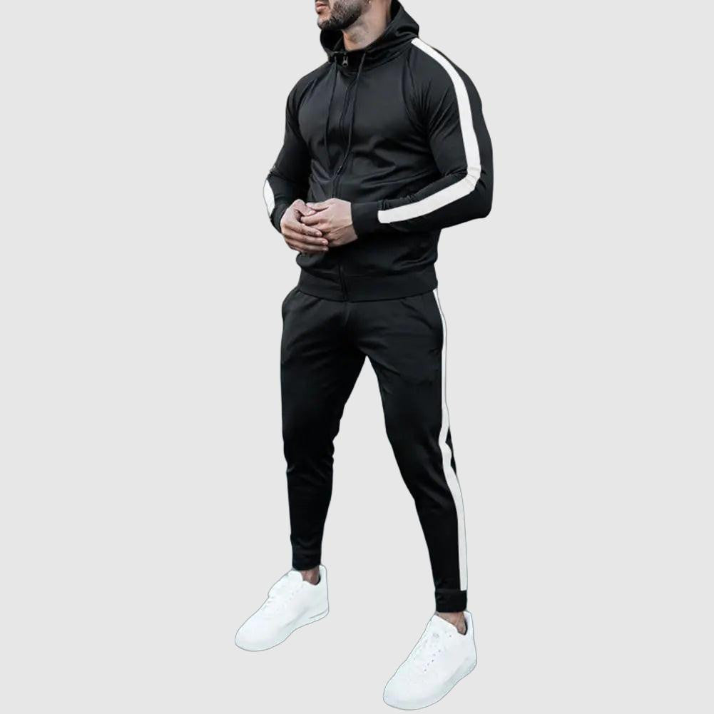 Men's Coordinated Striped Track Jacket Pants Tracksuit
