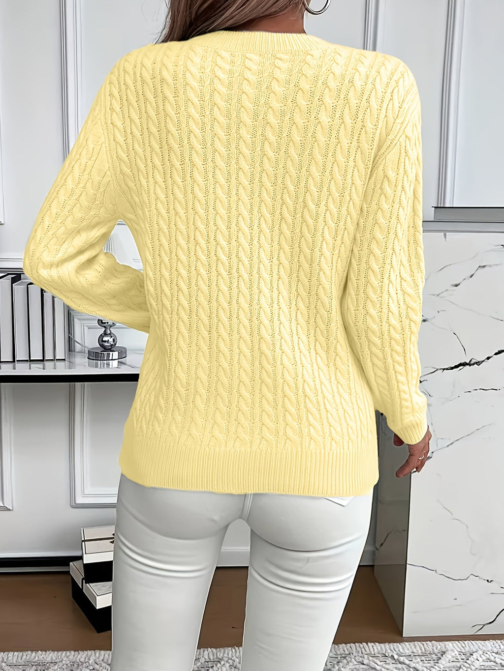 Women's Easy-Fit Classic Cable Sweater