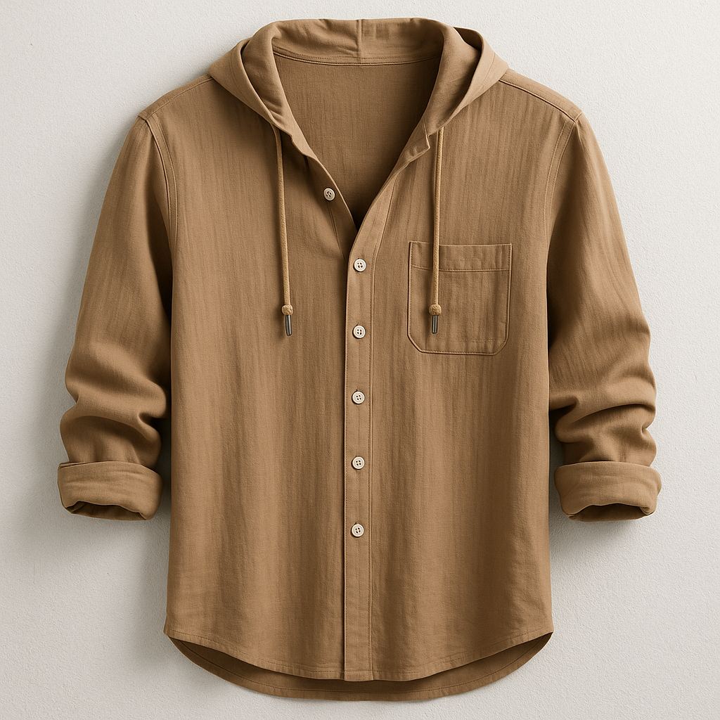 Men's Casual Hood Detail Layering Overshirt