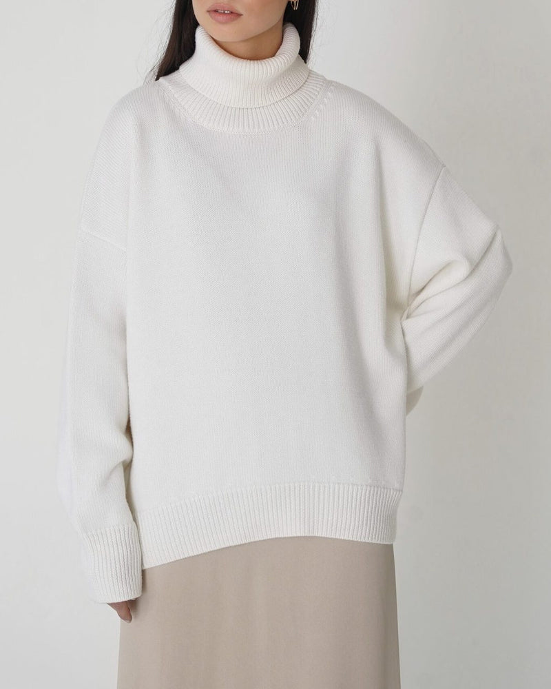 Women's Everyday Layering Loose High Neck Sweater