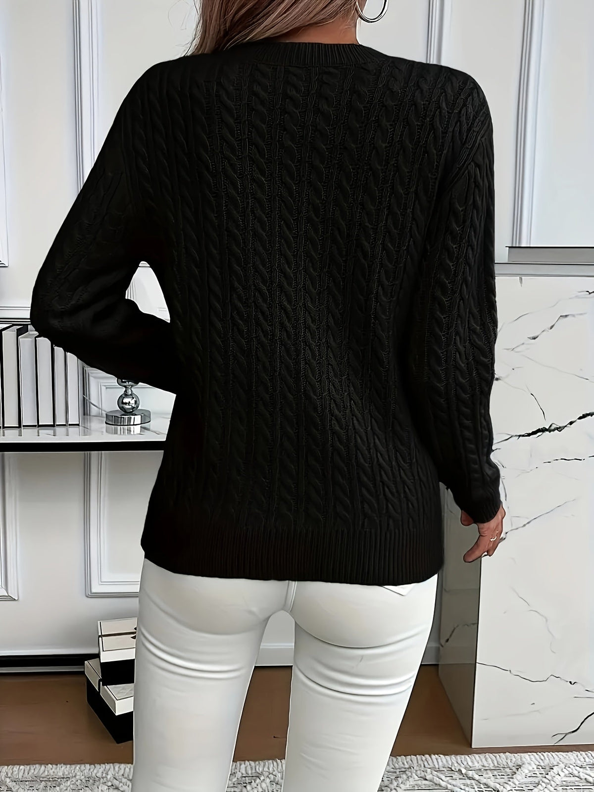 Women's Easy-Fit Classic Cable Sweater