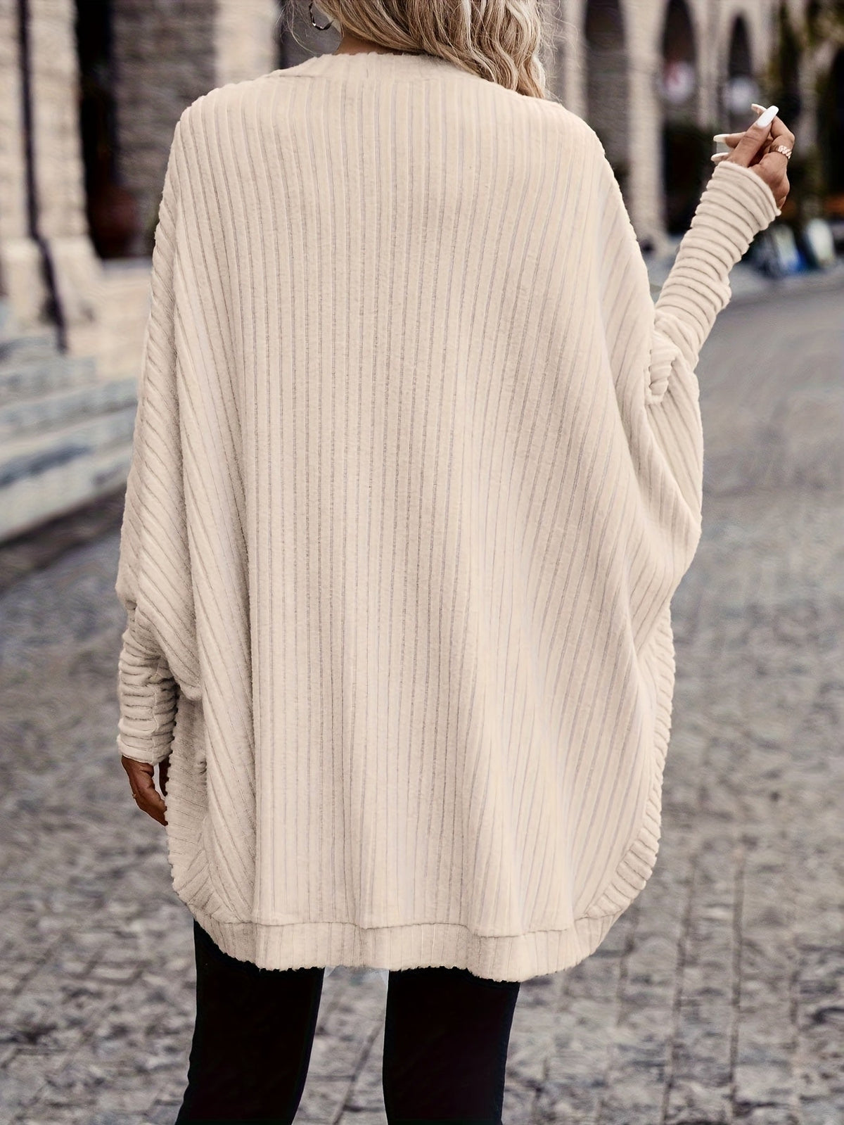 Women's Throw-On Rib Knit Wrap Cardigan
